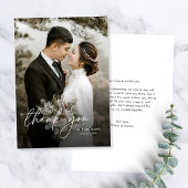 Moderne Elegante Minimal Vertikale Foto Hochzeit Dankeskarte