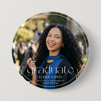 Moderne elegante minimale Foto-Abschluss-Andenken Button