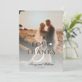 Moderne Elegante Minimale Foto Hochzeit Dankeskarte (Stehend Vorderseite)