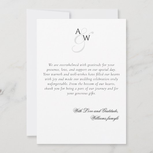 Moderne Elegante Minimale Foto Hochzeit Dankeskarte (Rückseite)