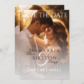 Moderne Elegante Minimale Foto Hochzeit Einladung (Vorne/Hinten)