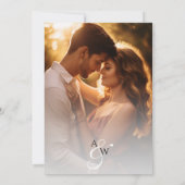 Moderne Elegante Minimale Foto Hochzeit Save The Date (Rückseite)