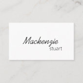 Moderne elegante minimale Haar-QR-Code-Schrift Visitenkarte (Vorderseite)