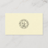 Moderne elegante minimale Schwarz-Creme-Beige-Farb Visitenkarte (Rückseite)