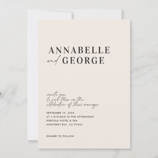 Moderne elegante minimale Typografie schwarzweiß (Vorderseite)