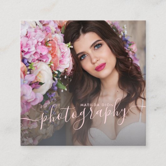 Moderne, elegante minimale und einfache Fotografie Quadratische Visitenkarte (Vorderseite)