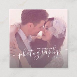 Moderne, elegante minimale und einfache Fotografie Quadratische Visitenkarte