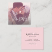 Moderne, elegante minimale und einfache Fotografie Quadratische Visitenkarte (Vorne/Hinten)