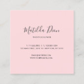 Moderne, elegante minimale und einfache Fotografie Quadratische Visitenkarte (Rückseite)