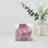 Moderne, elegante minimale und einfache Fotografie Quadratische Visitenkarte (Stehend Vorderseite)