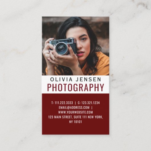 Moderne Elegante Minimalfotografie Beruflich Visitenkarte (Vorderseite)