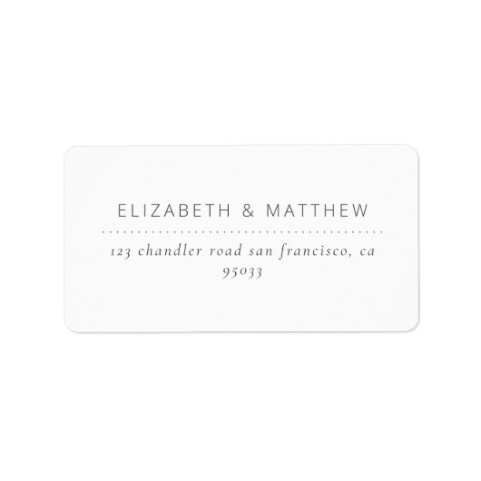 Moderne Elegante Minimalistisch-Chic-Rücksendeadre Adressaufkleber (Vorne)