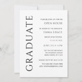 Moderne Elegante Minimalistisch Open House Abschlu Einladung (Vorderseite)