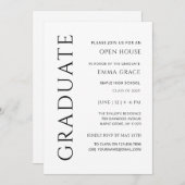 Moderne Elegante Minimalistisch Open House Abschlu Einladung (Vorne/Hinten)