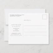 Moderne Elegante Minimalistisch Save the Date Post (Rückseite)
