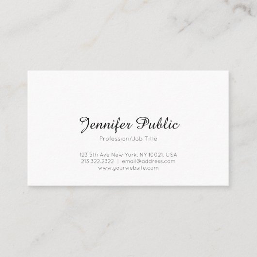 Moderne elegante, minimalistisch schicke, einfache visitenkarte (Vorderseite)