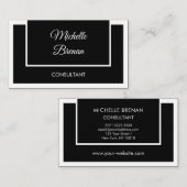 Moderne Elegante Minimalistisch Schwarz & Weiß Visitenkarte (Vorne/Hinten)