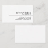Moderne Elegante Minimalistische Berufliche Schlic Visitenkarte (Vorne/Hinten)