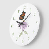 Moderne Elegante Minimalistische Butterfly Große Wanduhr (Winkel)