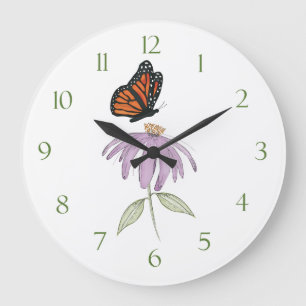 Moderne Elegante Minimalistische Butterfly Große Wanduhr