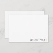 Moderne, elegante Minimalistische Designvorlage in Mitteilungskarte (Vorne/Hinten)