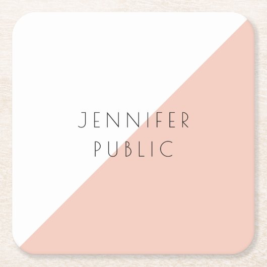 Moderne Elegante Minimalistische einfache Vorlage  Rechteckiger Pappuntersetzer (Vorderseite)