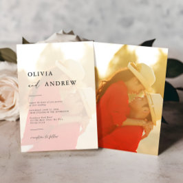 Moderne Elegante Minimalistische Foto Hochzeit Ein Einladung