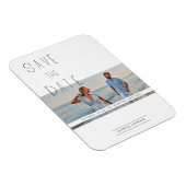 Moderne elegante Minimalistische Foto-Hochzeit Magnet (Rechte Seite)