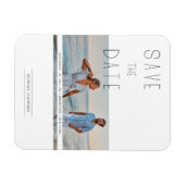 Moderne elegante Minimalistische Foto-Hochzeit Magnet (Horizontal)