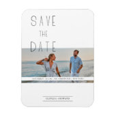 Moderne elegante Minimalistische Foto-Hochzeit Magnet (Vertikal)