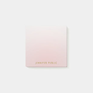 Moderne elegante minimalistische Gold-Namensvorlag Post-it Klebezettel