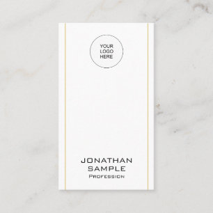 Moderne elegante Minimalistische goldene vertikale Visitenkarte