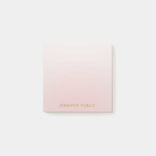 Moderne elegante Minimalistische Goldnamensvorlage Post-it Klebezettel (Vorderseite)