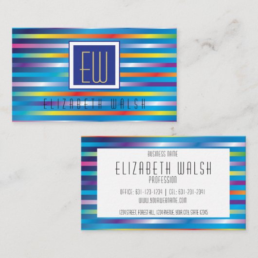 Moderne elegante Minimalistische Gradientlinien 3, Visitenkarte (Vorne/Hinten)