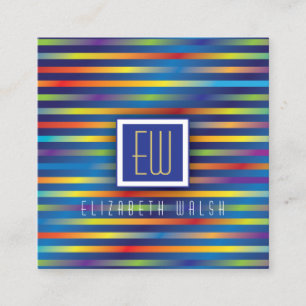 Moderne Elegante Minimalistische Gradientlinien De Quadratische Visitenkarte