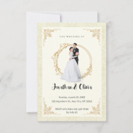 Moderne, elegante Minimalistische Hochzeit Einladung