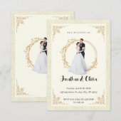 Moderne, elegante Minimalistische Hochzeit Einladung (Vorne/Hinten)