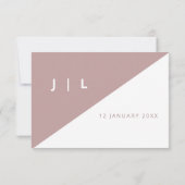 Moderne, elegante Minimalistische Hochzeit in Rosa RSVP Karte (Rückseite)