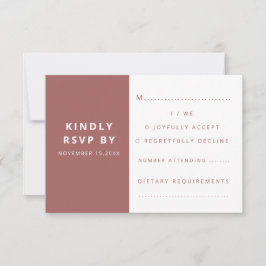 Moderne, elegante Minimalistische Hochzeit RSVP Karte
