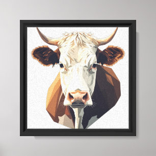 Moderne elegante minimalistische Kuh-Kunst Leinwanddruck