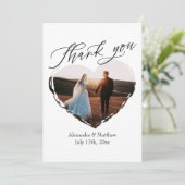 Moderne elegante Minimalistische Liebe Herzenslust Dankeskarte (Stehend Vorderseite)