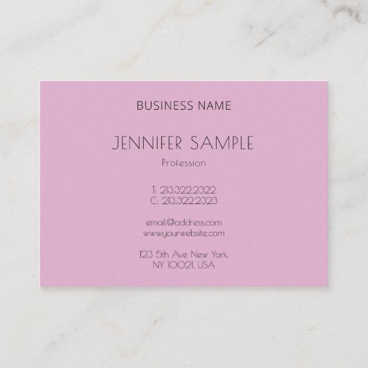 Moderne, elegante, Minimalistische Lila Vorlage Ei Visitenkarte (Rückseite)