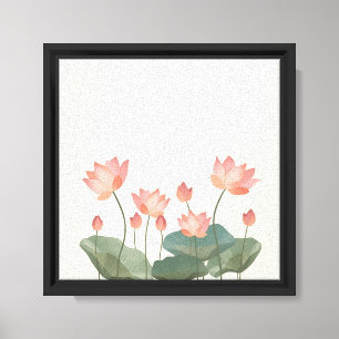 Moderne elegante minimalistische Lotus-Kunst Leinwanddruck