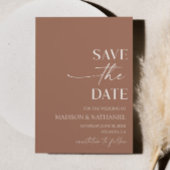 Moderne elegante Minimalistische Mocha Mousse Wedd Save The Date