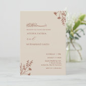 Moderne elegante Minimalistische Nikkah-Hochzeit Einladung (Stehend Vorderseite)