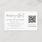 Moderne, elegante Minimalistische QR-Code-Vorlagen Visitenkarte (Rückseite)