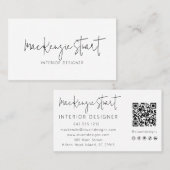 Moderne, elegante Minimalistische QR-Code-Vorlagen Visitenkarte (Vorne/Hinten)