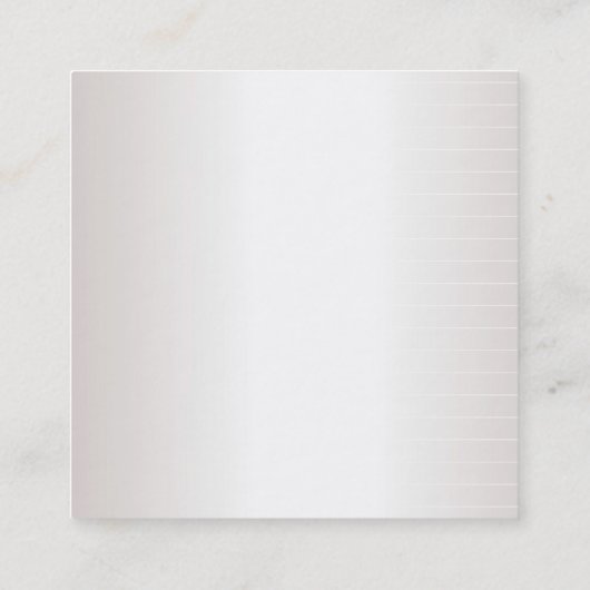 Moderne Elegante Minimalistische Schlichte Imitate Quadratische Visitenkarte (Rückseite)