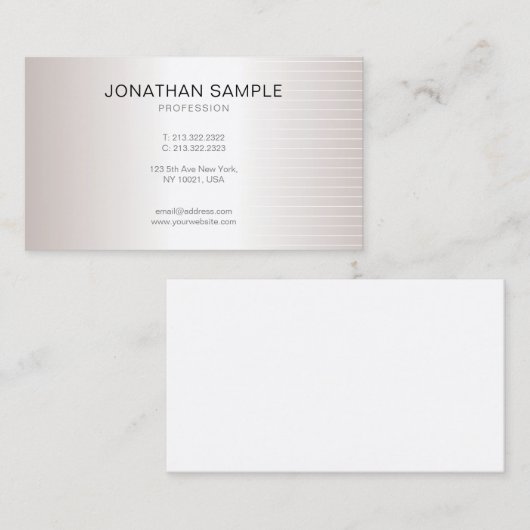 Moderne Elegante Minimalistische Schlichte Imitate Visitenkarte (Vorne/Hinten)