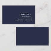 Moderne elegante Minimalistische Schlichte Marine Visitenkarte (Vorne/Hinten)